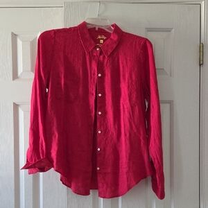 Lilly Pulitzer Red Button-Down Blouse